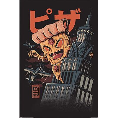 empireposter Poster imprimé Ilustrata Pizza Kong Dimensions : 61 x 91,5 cm + cadre amovible Shinsuke® Maxi en plastique noir, vitre en acrylique empireposter Poster imprimé Ilustrata Pizza Kong Dimensions : 61 x 91,5 cm + cadre amovible Shinsuke® Maxi en plastique noir, vitre en acrylique