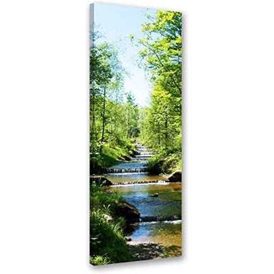 Feeby Tableau mural imprimé paysage rivière verte 40 x 120 cm Feeby Tableau mural imprimé paysage rivière verte 40 x 120 cm