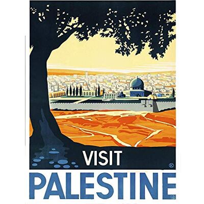 Wee Blue Coo Poster de voyage de la Mosquée Palestine Paysage Sainte Arbre, décoration murale 30,5 x 40,6 cm Wee Blue Coo Poster de voyage de la Mosquée Palestine Paysage Sainte Arbre, décoration murale 30,5 x 40,6 cm