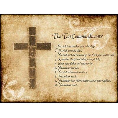 Wee Blue Coo Ten 10 Commandments Cross Christian Religious Quote Typography Wall Art Print Mur Décor 30 x 41 cm Wee Blue Coo Ten 10 Commandments Cross Christian Religious Quote Typography Wall Art Print Mur Décor 30 x 41 cm
