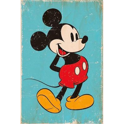 Disney Mickey Mouse Poster rétro Bleu (61 cm x 91,5 cm) Disney Mickey Mouse Poster rétro Bleu (61 cm x 91,5 cm)