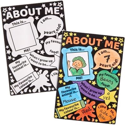 Baker Ross FN116 About Me Poster Class Pack Pack de 10, fournitures scolaires, ressources pédagogiques et aides à l'apprentissage pour les salles de classe Baker Ross FN116 About Me Poster Class Pack Pack de 10, fournitures scolaires, ressources pédagogiques et aides à l'apprentissage pour les salles de classe