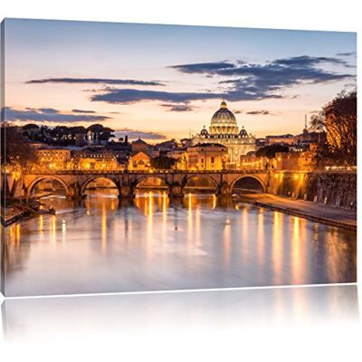Pixxprint Toile photo de la basilique Saint-Pierre à Rome Taille: 120x80cm Décorations murales Impression d'art Entièrement assemblé Pixxprint Toile photo de la basilique Saint-Pierre à Rome Taille: 120x80cm Décorations murales Impression d'art Entièrement assemblé