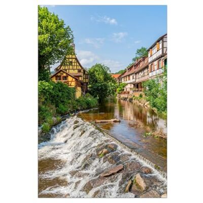 Wallario Poster Maisons au cours de la rivière de qualité supérieure Dimensions : 61 x 91,5 cm (maxi poster) Wallario Poster Maisons au cours de la rivière de qualité supérieure Dimensions : 61 x 91,5 cm (maxi poster)