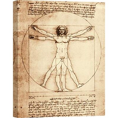 ART ' Tableau Impression sur toile Léonard de Vinci, Homme de Vitruve 60 x 40 cm ART ' Tableau Impression sur toile Léonard de Vinci, Homme de Vitruve 60 x 40 cm