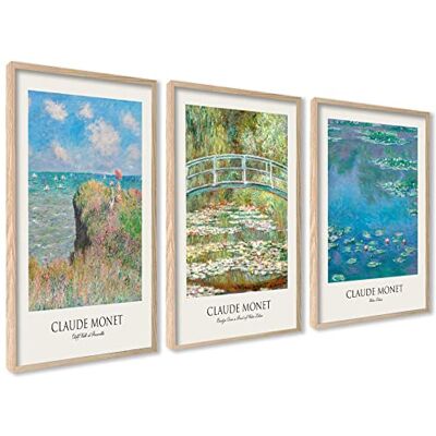 ART Lot de 3 Affiche Murale 30x40cm Cadre en Bois Décoration Murale A3, Bois MDF Robuste, pour Salon et Chambre, Design Moderne, Verre de Protection, Montage Mural Facile, Cadre Résistant ART Lot de 3 Affiche Murale 30x40cm Cadre en Bois Décoration Murale A3, Bois MDF Robuste, pour Salon et Chambre, Design Moderne, Verre de Protection, Montage Mural Facile, Cadre Résistant