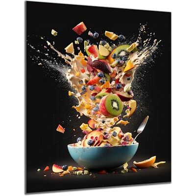 DARO Design Image de cuisine amusante sur 6 mm HDF 40 x 30 cm Salade de fruits Décoration murale Cadeau amusant DARO Design Image de cuisine amusante sur 6 mm HDF 40 x 30 cm Salade de fruits Décoration murale Cadeau amusant