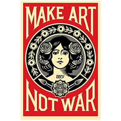 DFHDFH Make Art Not War OBEY Shepard Fairey Immagine da parete Classic Vintage Poster e Stampe Pop Toile Peinture Pour La Maison Intérieur Décor 50x70cm X1 senza Cornice DFHDFH Make Art Not War OBEY Shepard Fairey Immagine da parete Classic Vintage Poster e Stampe Pop Toile Peinture Pour La Maison Intérieur Décor 50x70cm X1 senza Cornice