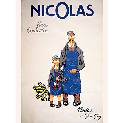 Wee Blue Coo Advert Nicolas Wine Merchant Vintner Nectar Bottle Paris Wall Art Print Mur Décor 30 x 41 cm Wee Blue Coo Advert Nicolas Wine Merchant Vintner Nectar Bottle Paris Wall Art Print Mur Décor 30 x 41 cm