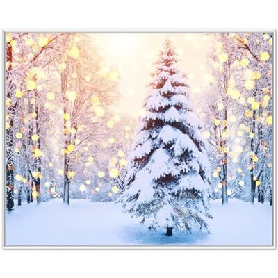 Wallario Tableau mural Magie d'hiver dans la lueur lumineuse de qualité supérieure Poster avec cadre blanc Dimensions : 40 x 50 cm Wallario Tableau mural Magie d'hiver dans la lueur lumineuse de qualité supérieure Poster avec cadre blanc Dimensions : 40 x 50 cm