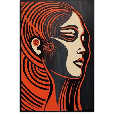 Wallario Poster Profil Abstrait D'une Femme De Qualité Supérieure Taille 100X150Cm Poster XXL Wallario Poster Profil Abstrait D'une Femme De Qualité Supérieure Taille 100X150Cm Poster XXL