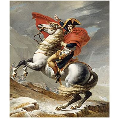 LegendArte Impression sur toile Napoléon traverse le col du Grand Saint-Bernard Jacques Louis David Tableau sur toile, décoration murale 60 x 75 cm LegendArte Impression sur toile Napoléon traverse le col du Grand Saint-Bernard Jacques Louis David Tableau sur toile, décoration murale 60 x 75 cm