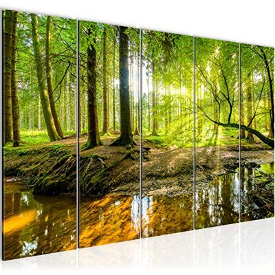 Tableau Decoration Murale Forêt Paysage XXL 200 x 80 cm Moderne Toile non Tissée Nature Vert 5 Parties 611755a Tableau Decoration Murale Forêt Paysage XXL 200 x 80 cm Moderne Toile non Tissée Nature Vert 5 Parties 611755a