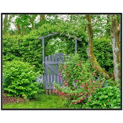 Wallario Poster de porte de jardin avec cadre noir, dimensions : 40 x 50 cm Wallario Poster de porte de jardin avec cadre noir, dimensions : 40 x 50 cm