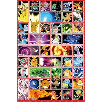 empireposter Pokémon – Moves – Poster de jeu – Dimensions : 61 x 91,5 cm + 1 poster de 61 x 91,5 cm empireposter Pokémon – Moves – Poster de jeu – Dimensions : 61 x 91,5 cm + 1 poster de 61 x 91,5 cm