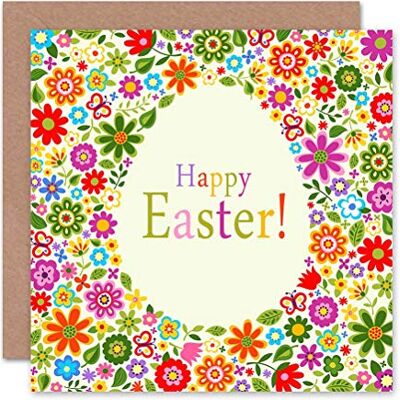 Wee Blue Coo Happy Easter Egg Flowers Art Sealed Greeting Card Plus Envelope Blank inside Heureux Fleurs Wee Blue Coo Happy Easter Egg Flowers Art Sealed Greeting Card Plus Envelope Blank inside Heureux Fleurs