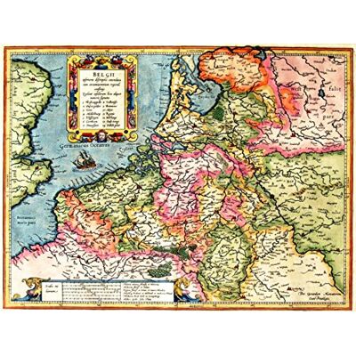 Wee Blue Coo Poster Bb8150 Carte antique Belgique Mercator 30 x 40 cm Wee Blue Coo Poster Bb8150 Carte antique Belgique Mercator 30 x 40 cm