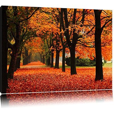 Pixxprint Ruelle de l'arbre en automne Photo toile Taille: 120x80 cm Décoration murale Impression artistique Entièrement assemblé Pixxprint Ruelle de l'arbre en automne Photo toile Taille: 120x80 cm Décoration murale Impression artistique Entièrement assemblé