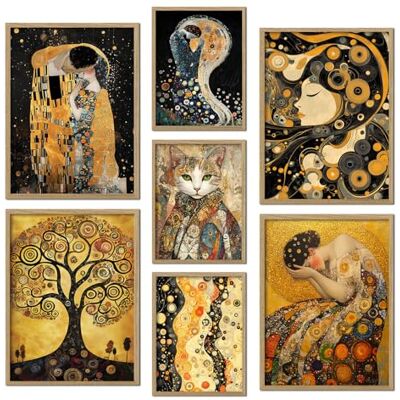ART Lot de 7 Affiche Murale Cadre en Bois Décoration Murale Bois MDF Robuste, pour Salon et Chambre, Design Moderne, Verre de Protection, Montage Mural Facile, Cadre Résistant, Salon ART Lot de 7 Affiche Murale Cadre en Bois Décoration Murale Bois MDF Robuste, pour Salon et Chambre, Design Moderne, Verre de Protection, Montage Mural Facile, Cadre Résistant, Salon