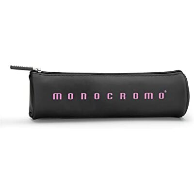 Pigna , Trousse Tombolino Monochrome BLACK, forme cylindrique, 20x6x6 cm., Noir avec logo Rose, emballé individuellement Pigna , Trousse Tombolino Monochrome BLACK, forme cylindrique, 20x6x6 cm., Noir avec logo Rose, emballé individuellement