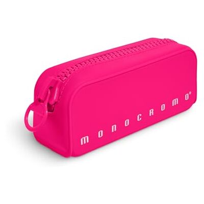 Pigna , Trousse en silicone souple, monochrome FLUO avec fermeture éclair, couleur rose, paquet 1 pièce Pigna , Trousse en silicone souple, monochrome FLUO avec fermeture éclair, couleur rose, paquet 1 pièce