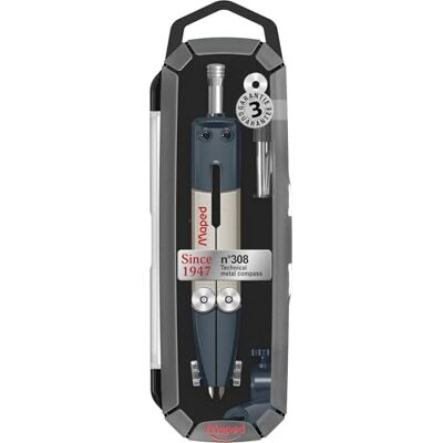 Maped Compas Technique Métal N° 308 Chape Métal Ergonomique Tracés Précis et Stables Gamme Since 1947 Coffret Inclus Garantie 3 Ans Maped Compas Technique Métal N° 308 Chape Métal Ergonomique Tracés Précis et Stables Gamme Since 1947 Coffret Inclus Garantie 3 Ans