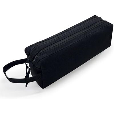 Waytex 931170 Trousse Grande Capacité 2 Compartiments pour Scolaire, Bureau, Rangement, cosmétiques – 27 x 7 x 10cm Noir Waytex 931170 Trousse Grande Capacité 2 Compartiments pour Scolaire, Bureau, Rangement, cosmétiques – 27 x 7 x 10cm Noir