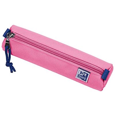 Oxford Trousse à crayons en polyester durable, ronde, petite taille, Rose, 22x4x4cm, Trousse à Oxford Trousse à crayons en polyester durable, ronde, petite taille, Rose, 22x4x4cm, Trousse à