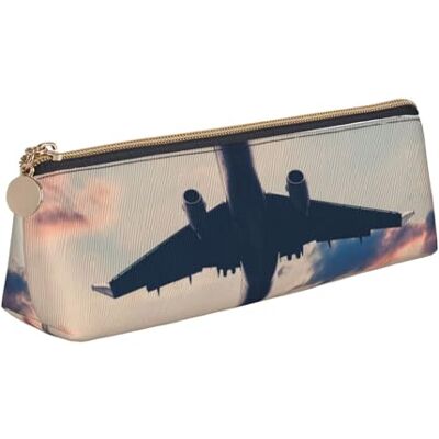 AMINNU Trousse multifonction avec fermeture éclair pour école et bureau, motif avion, coucher de soleil, unisexe, blanc, One Size, Trousse de maquillage AMINNU Trousse multifonction avec fermeture éclair pour école et bureau, motif avion, coucher de soleil, unisexe, blanc, One Size, Trousse de maquillage