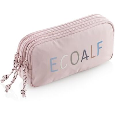 Miquelrius Trousse scolaire triple rectangulaire avec 3 compartiments, nylon recyclé, fermeture à glissière, grande trousse pour classe, 210 x 105 x 60 mm, rose, 210 x 105 x 60 mm, PORTATODO Miquelrius Trousse scolaire triple rectangulaire avec 3 compartiments, nylon recyclé, fermeture à glissière, grande trousse pour classe, 210 x 105 x 60 mm, rose, 210 x 105 x 60 mm, PORTATODO