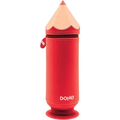 DOHE Trousse scolaire en silicone 1 compartiment, forme de crayon, ventouse pour fixer sur table ou bureau, fermeture à glissière, trousse avec toucher doux et agréable, dimensions : 6,8 x 20 cm - DOHE Trousse scolaire en silicone 1 compartiment, forme de crayon, ventouse pour fixer sur table ou bureau, fermeture à glissière, trousse avec toucher doux et agréable, dimensions : 6,8 x 20 cm -