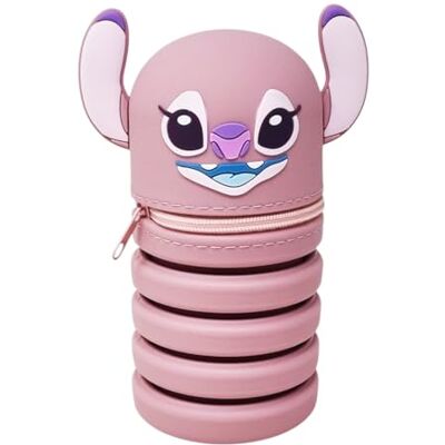 Disney Trousse extensible Stitch Angel Taille Réglable Fermeture à Glissière Couleur Rose Disney Trousse extensible Stitch Angel Taille Réglable Fermeture à Glissière Couleur Rose