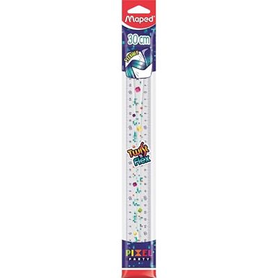 Maped Règle Plate 30 cm Twist’N Flex Règle Scolaire Incassable Règle Souple et Flexible Gamme Pixel Party Maped Règle Plate 30 cm Twist’N Flex Règle Scolaire Incassable Règle Souple et Flexible Gamme Pixel Party