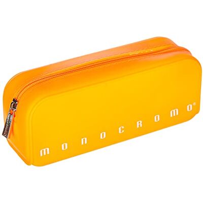 Pigna , Trousse en silicone souple, monochrome FLUO, couleur orange, emballée individuellement Pigna , Trousse en silicone souple, monochrome FLUO, couleur orange, emballée individuellement