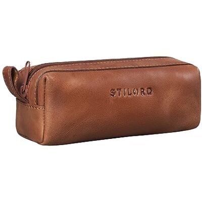 STILORD "Linus" Trousse en Cuir Plumier Vintage Pochette pour Crayons Étui Stylos Porte-plume Scolaire Hommes et Femmes Couleur:andorra marron STILORD "Linus" Trousse en Cuir Plumier Vintage Pochette pour Crayons Étui Stylos Porte-plume Scolaire Hommes et Femmes Couleur:andorra marron