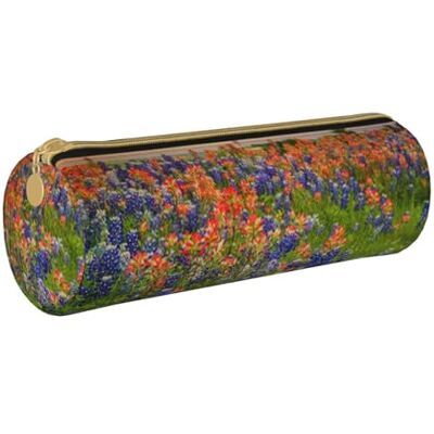 AMINNU Texas Bluebonnets Trousse cylindrique durable Avec fermeture éclair Convient pour l'école et le bureau Unisexe, blanc, One Size, Trousse de maquillage AMINNU Texas Bluebonnets Trousse cylindrique durable Avec fermeture éclair Convient pour l'école et le bureau Unisexe, blanc, One Size, Trousse de maquillage