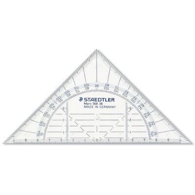 Staedtler Mars 568 Équerre géométrique – 16 cm, incassable Équerre transparente à ergots anti-encre, perforable pour classeur – école – Art.-Nr. 568 38 Staedtler Mars 568 Équerre géométrique – 16 cm, incassable Équerre transparente à ergots anti-encre, perforable pour classeur – école – Art.-Nr. 568 38
