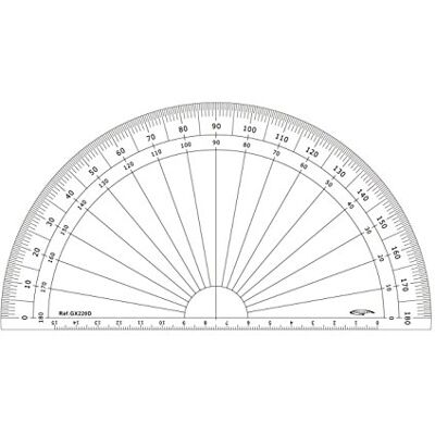 Graphoplex Rapporteur 1/2 cercle 22cm degrés Transparent Graphoplex Rapporteur 1/2 cercle 22cm degrés Transparent