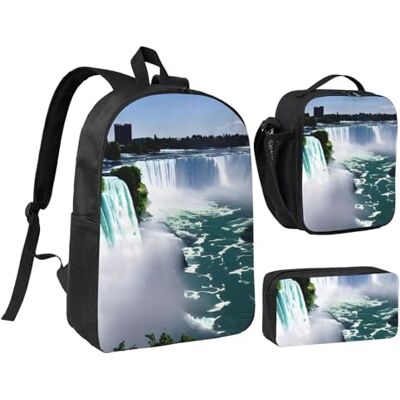 YQxwJL Niagara Lot de 3 sacs à dos avec boîte à déjeuner et trousse à crayons pour voyage, travail, camping Unisexe YQxwJL Niagara Lot de 3 sacs à dos avec boîte à déjeuner et trousse à crayons pour voyage, travail, camping Unisexe