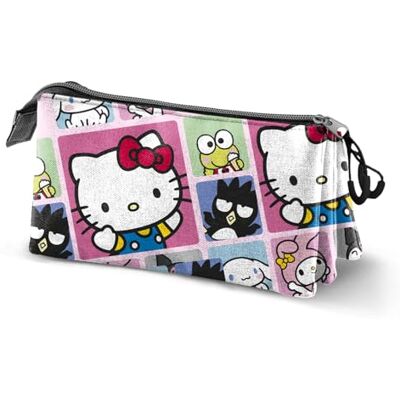 KARACTERMANIA Sanrio Hello Kitty Panels-Triple trousse Multicolore 23 x 11 cm, Hello Kitty multicolore, One Size, Sanrio Trousse triple KARACTERMANIA Sanrio Hello Kitty Panels-Triple trousse Multicolore 23 x 11 cm, Hello Kitty multicolore, One Size, Sanrio Trousse triple