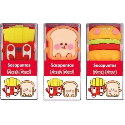 DOHE Taille-crayons mignons et amusants (3 unités) Formes de hamburger, sandwich et puces, aiguiser les crayons, fabriqué en plastique et caoutchouc résistants, matériel scolaire DOHE Taille-crayons mignons et amusants (3 unités) Formes de hamburger, sandwich et puces, aiguiser les crayons, fabriqué en plastique et caoutchouc résistants, matériel scolaire