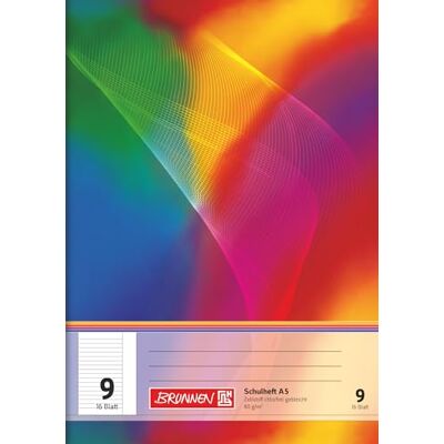 BRUNNEN 104590902 Cahier scolaire A5 (16 feuilles, ligné, avec bord, linéature 9) BRUNNEN 104590902 Cahier scolaire A5 (16 feuilles, ligné, avec bord, linéature 9)