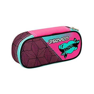 Seven Pencil Case Round Plus Rebel Girl Black, Noir Seven Pencil Case Round Plus Rebel Girl Black, Noir