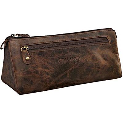 STILORD "Alexis" Trousse pour Femme en Cuir aux Motifs Fleuris Trousse de Maquillage Pochette Étui pour Crayons Cuir Véritable Vintage Couleur:seppia marron STILORD "Alexis" Trousse pour Femme en Cuir aux Motifs Fleuris Trousse de Maquillage Pochette Étui pour Crayons Cuir Véritable Vintage Couleur:seppia marron