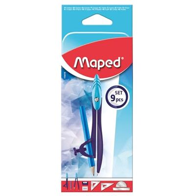 Maped Coffret Géométrie Mathset Compas Scolaire Arctic Compas Bague + Compas Mine Set de Traçage Taille-Crayon Gomme Crayon Boîte Métal Maped Coffret Géométrie Mathset Compas Scolaire Arctic Compas Bague + Compas Mine Set de Traçage Taille-Crayon Gomme Crayon Boîte Métal