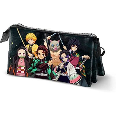 KARACTERMANIA Demon Slayer Kimetsu no Yaiba-Trousse Triple FAN 2.0, Noir, Noir, Taille unique, Trousse Triple FAN 2.0 Kimetsu no Yaiba KARACTERMANIA Demon Slayer Kimetsu no Yaiba-Trousse Triple FAN 2.0, Noir, Noir, Taille unique, Trousse Triple FAN 2.0 Kimetsu no Yaiba