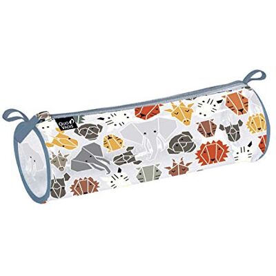 QUO VADIS Animascot FOURRE-TOUT rond 8x23x8cm Safari, Animascot Safari, 23 cm, Trousse ronde QUO VADIS Animascot FOURRE-TOUT rond 8x23x8cm Safari, Animascot Safari, 23 cm, Trousse ronde