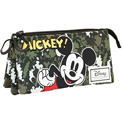 Disney Mickey Mouse Surprise-Trousse Triple Fan, Vert Militaire, Vert Militaire, Trousse Triple FAN Surprise Disney Mickey Mouse Surprise-Trousse Triple Fan, Vert Militaire, Vert Militaire, Trousse Triple FAN Surprise