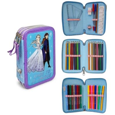 CARTOON Trousse d'école, Disney, Marvel Mickey Mouse, Minnie Mouse, Frozen II, Avengers, Spiderman, Bing, 3 Zip, multi-compartiments, complet 44 pièces, couleurs Giotto, 20 x 13 x 6 cm, multicolore, CARTOON Trousse d'école, Disney, Marvel Mickey Mouse, Minnie Mouse, Frozen II, Avengers, Spiderman, Bing, 3 Zip, multi-compartiments, complet 44 pièces, couleurs Giotto, 20 x 13 x 6 cm, multicolore,