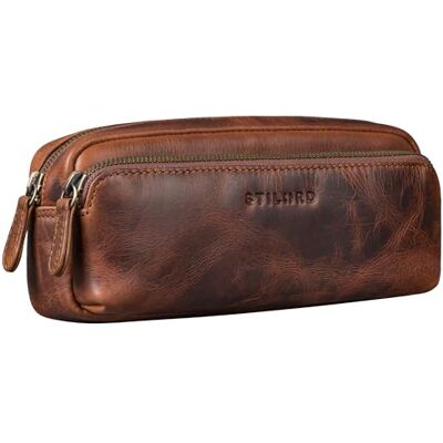 STILORD "Melissa" Grande Trousse Scolaire Cuir Trousse Stylo Adulte Plumier Vintage idéal comme Trousse de Maquillage Pochette Étui pour Crayons en Cuir Couleur:sesto cognac STILORD "Melissa" Grande Trousse Scolaire Cuir Trousse Stylo Adulte Plumier Vintage idéal comme Trousse de Maquillage Pochette Étui pour Crayons en Cuir Couleur:sesto cognac
